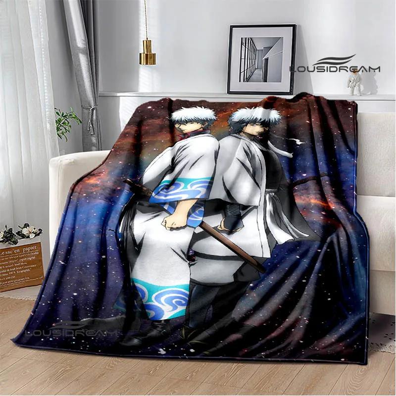 GINTAMA Cartoon Printed Blankets Picnic Blanket Warm Flannel Blankets Home Bed Linings Blankets for Beds Birthday Gift