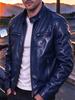 Men's stand-up collar locomotive PU leather jacket spring and autumn slim zipper leather jacket youth casual jacket multi-color optional
