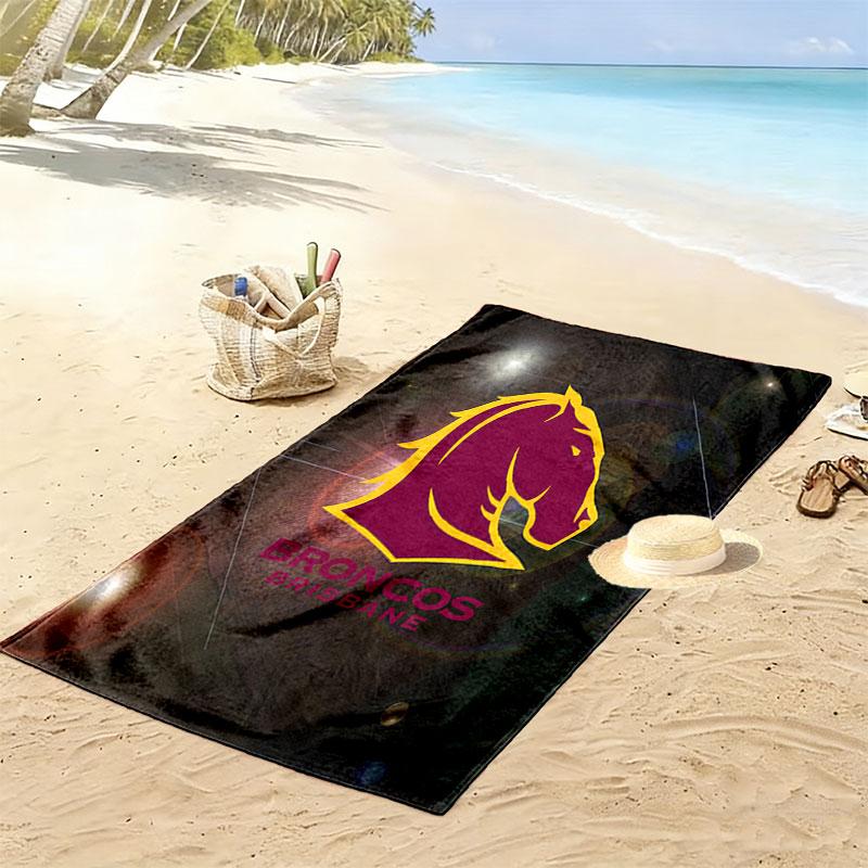 Brisbane Power Print Beach Towel, Large Soft Quick Dry Towel for Beach Camping Swimming