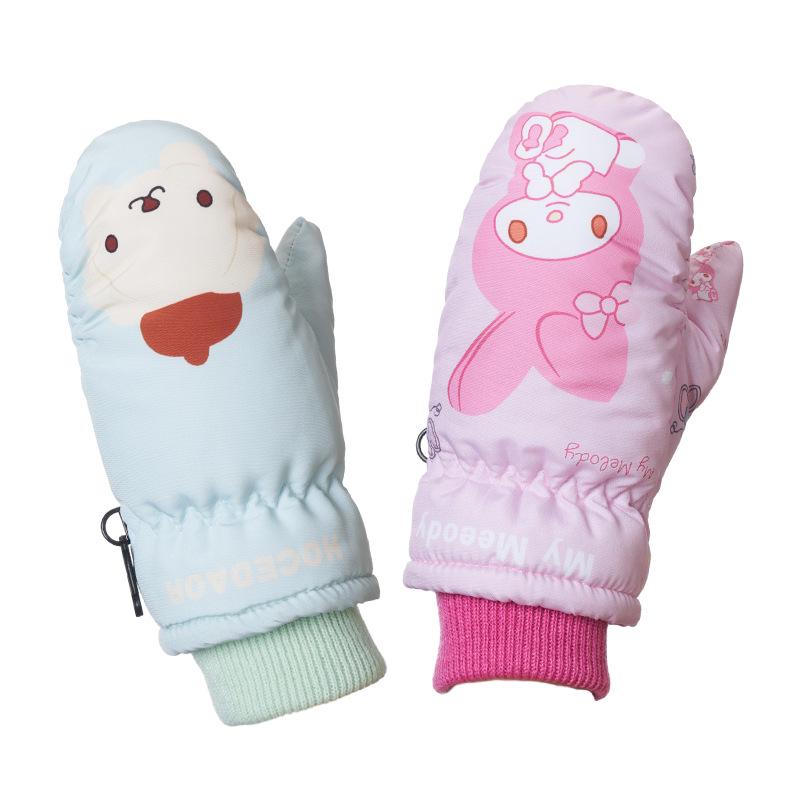 Samt-Skihandschuhe: Rutschfest, Warm und Dick für Kinder im Alter von 2-5 Jahren