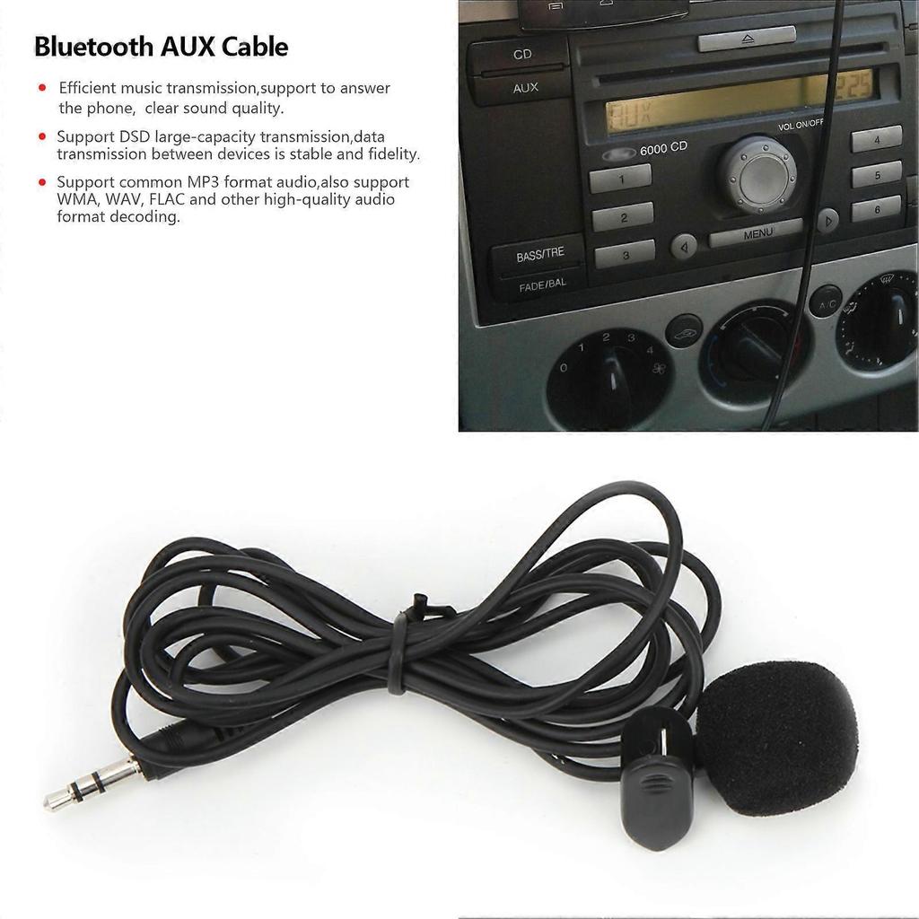 Bluetooth 5.0 AUX Cable Music Adapter Handsfree with Microphone Replacement for Ford Focus/Mondeo C-Max