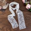 Floral Embroidery Hair Scarf Lace Long Ribbon Scarf White Flower Lace Neckerchief  Decorative Strap Necklace Head Wrap Scarves