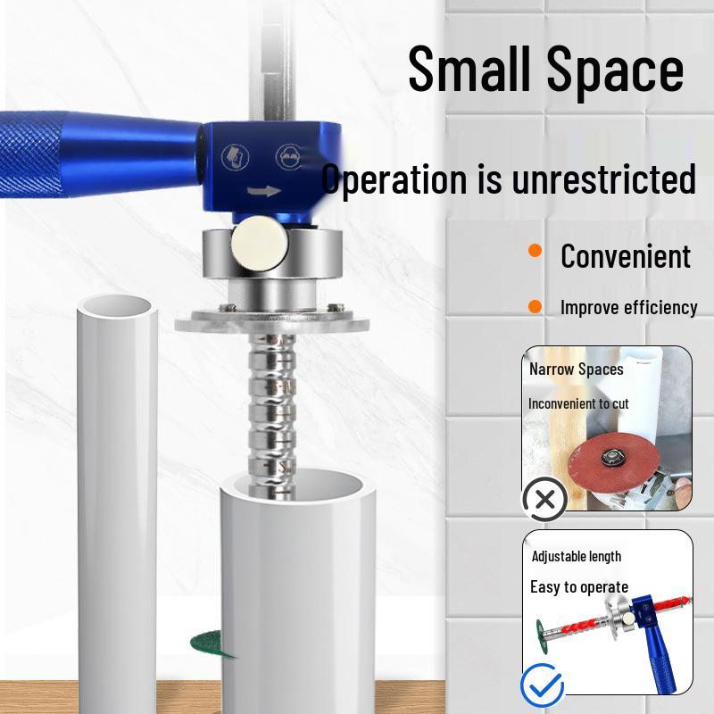 Adjustable Connector for Cutting Pipe Inner Walls in Tight Spaces, Mini Saw Blade Tool