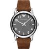 Luigi Slim Silver Brown Leather Men's Quartz AR11070 Watch