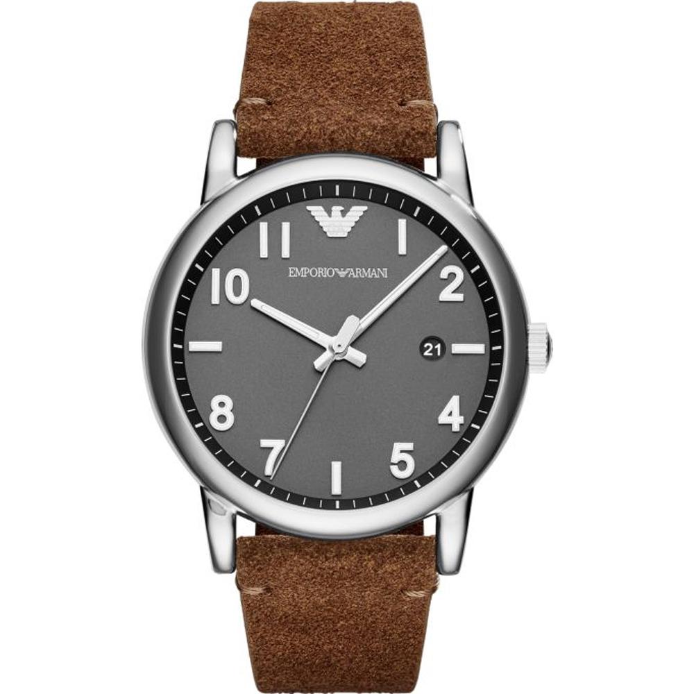 

Emporio Armani Luigi Slim Silver Brown Leather Men s Quartz AR11070 Watch серебряный