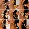 Wind Liquid Love-Shaped Fringed Stud Earrings Female, Creative Splicing Lava Earrings Ear Jewelry