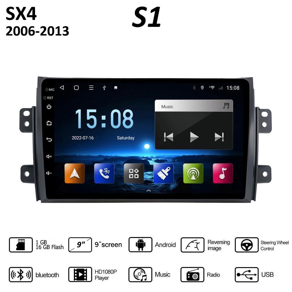 

Android Carplay для Suzuki SX4 2006-2013 Fiat Sedici 2005-2014 9-дюймовый автомобильный радиоприемник мультимедийный видеоплеер GPS-навигация WIFI 2 + 32 ГБ 1+16GB