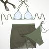 Europäischer und amerikanischer Schnür-Mesh-Split-Badeanzug Sexy vierteiliger Bikini