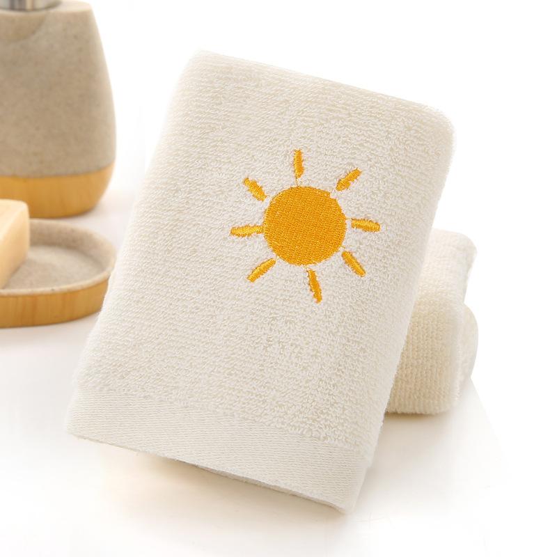 Towel Cotton, Pure Cotton Embroidered Weather Towel Household Face Towel Soft Towel