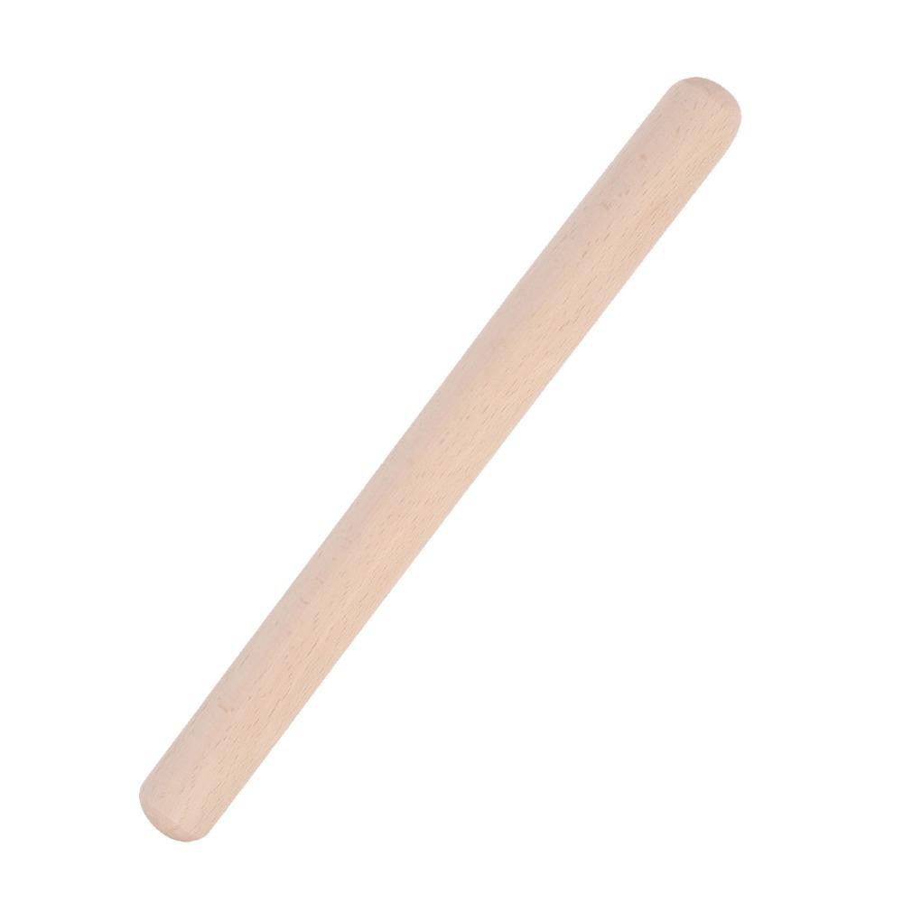 Beech Wood Wooden Rolling Pin Solid Wood Smooth Surface Dough Roller Cylindrical Body Rounded Ends Pizza Rolling Pin