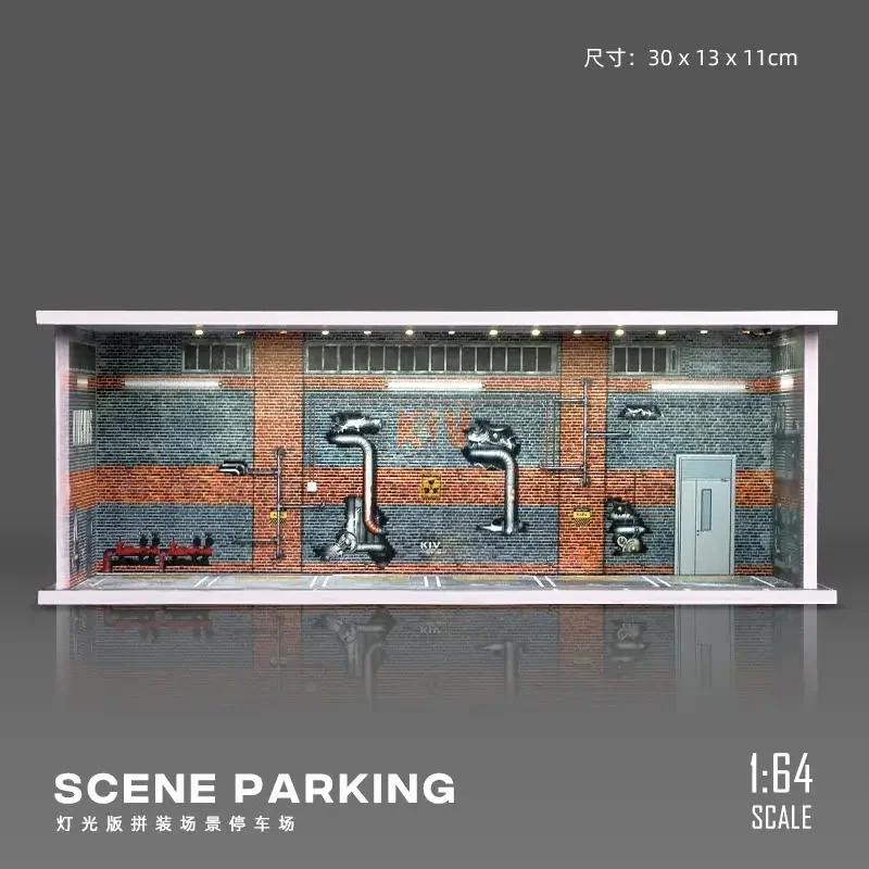 Collector 1/64 Garage Parking Lot Alloy Car Model Car Scene Storage Display Box Car Model Replica Collection Toys for Boys