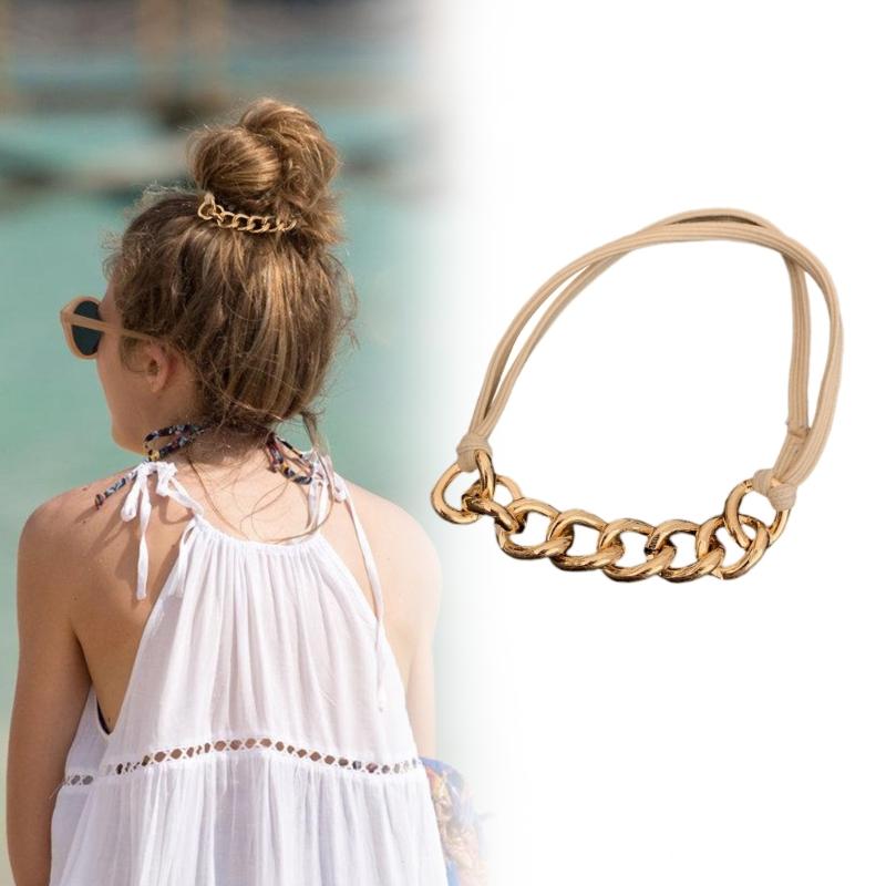 Elastische Metall-Haarbänder Stilvoller Pferdeschwanzhalter Mode Haaraccessoires Haarschmuck für Verschiedene Frisuren und Anlässe