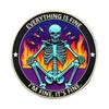 Skull Dumpster Blaze Coin Colorful Skeleton Challenge Coin Metal Inspirational Pocket Token Desk Accessories for Work Colleagues Men Women