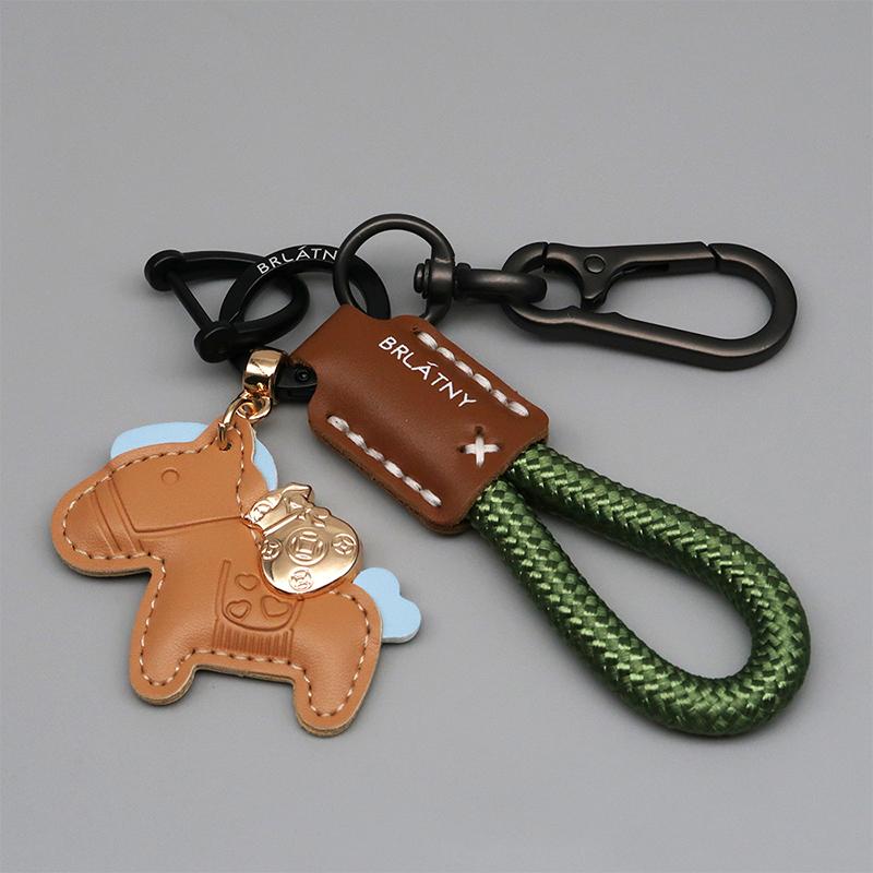 

Новый кожаный брелок Инс Милый брелок Мультяшная лошадка Подвесное украшение Подарок A1