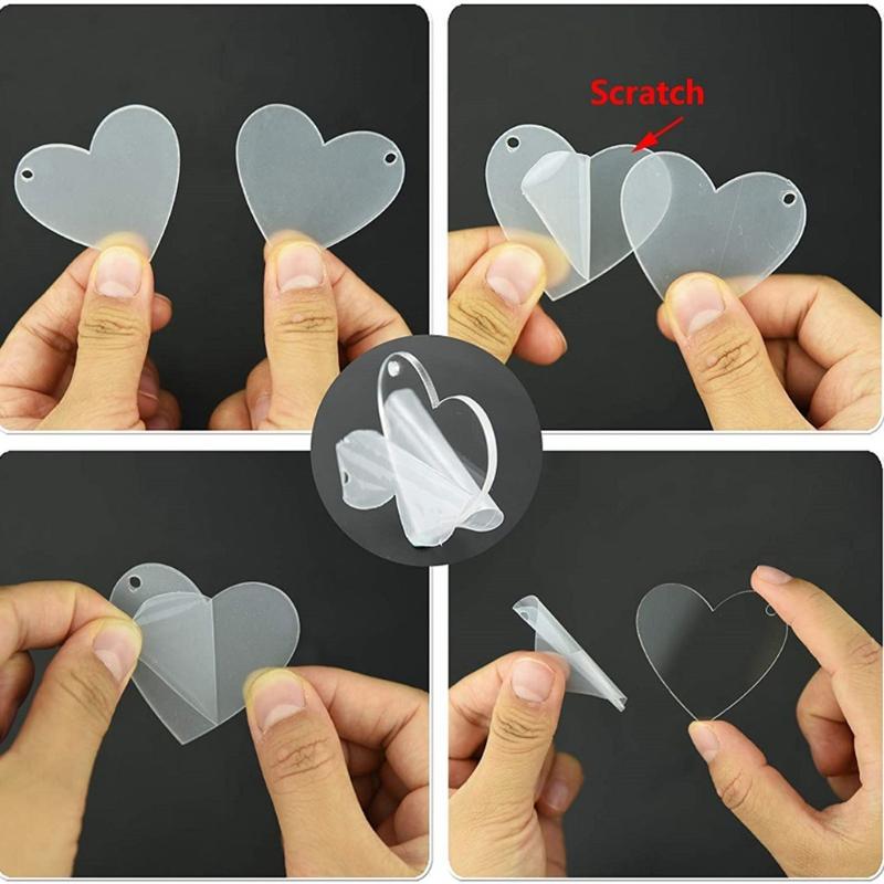 Sublimation Acrylic Heart-shaped Keychain Blank Valentine's Day Jewelry Crafts Party Decoration Accessories