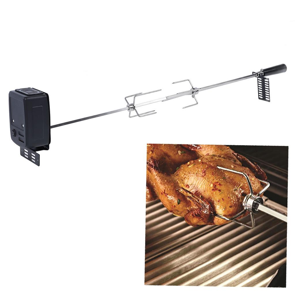 Rotisserie Grill Kit Stable Rotating Motor BBQ Grill Kit 15kg Load Capacity for Backyard Outdoor Electric Barbecue Kit