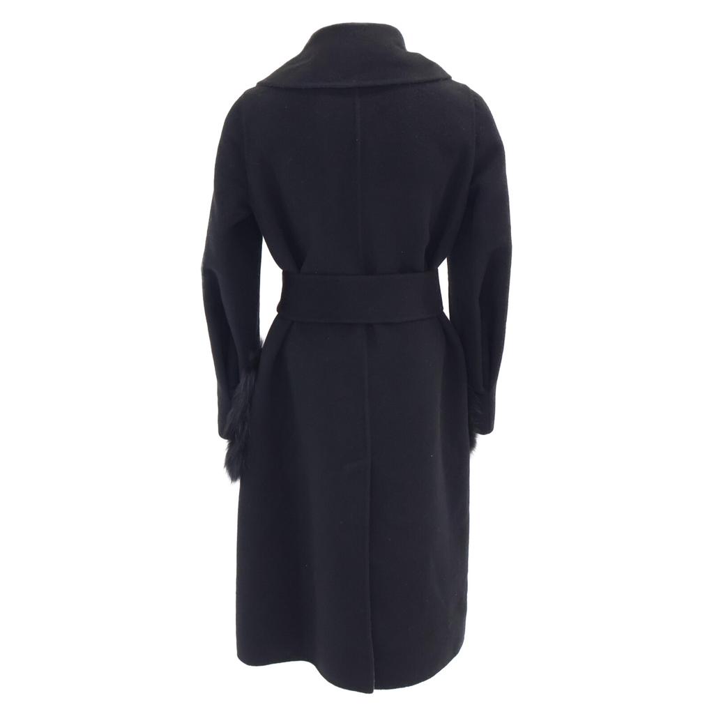 FENDI Beautiful item, genuine domestic double-face cashmere 100 with fur coat 38 Black / charcoal grayUsed