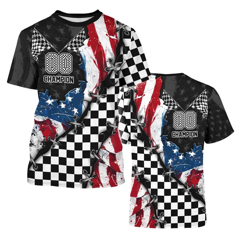 T-shirt met Bolletjespatroon Gitaar Sterren 3D-print Rond Hals T-shirts Voor Mannen 2024 Zomer Nieuwe Streetwear Kleding Losse T-shirts