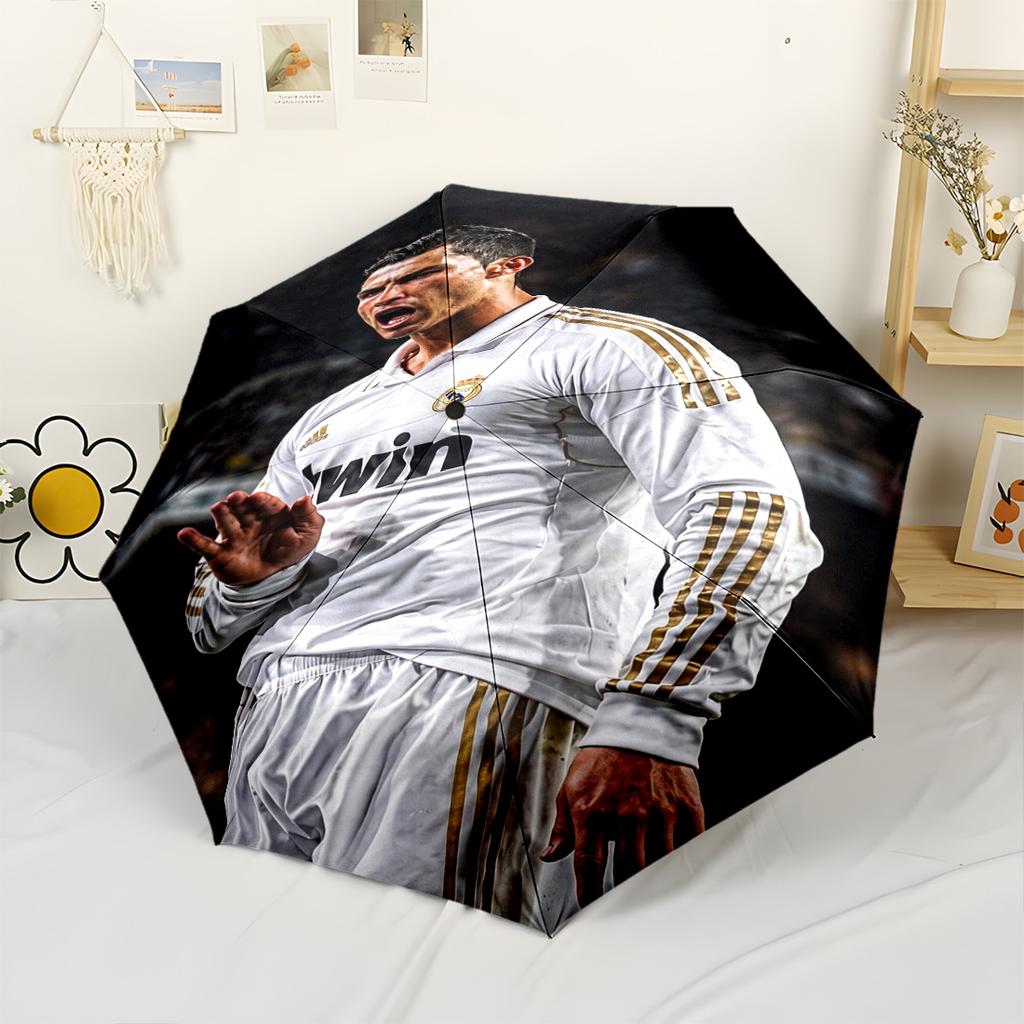 Ronaldo's Number Seven Glory Portable Automatic Umbrella Retractable Design with 8-Rib Durability Foldable Design All-Season Travel Fashion Lovers