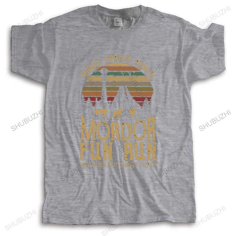 Hot sale men summer brand tshirt cotton t shirt Middle Earths Annual Mordor Fun Run Funny print Mens streetwear Teeshirt
