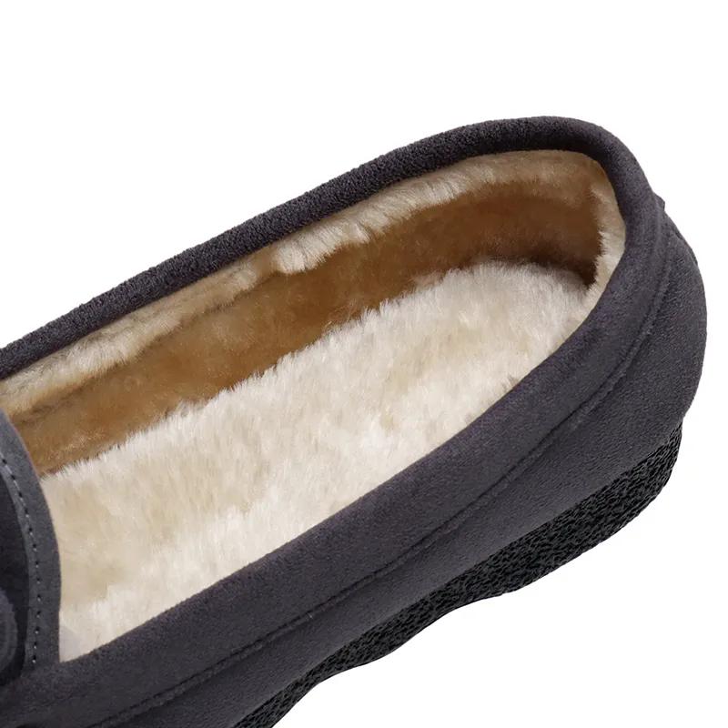 WTEMPO Casual Solid Color Soft Sole Non Slip Bow Shoes Women's Autumn Winter Large Size Warm Plush Slip-on Shoes