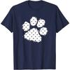 Cute Polka Dot Dog Paw Print White Black Pet T-Shirt Harajuku Men Clothing Shirt Streetwear Vintage T Shirt Women Young Cotton