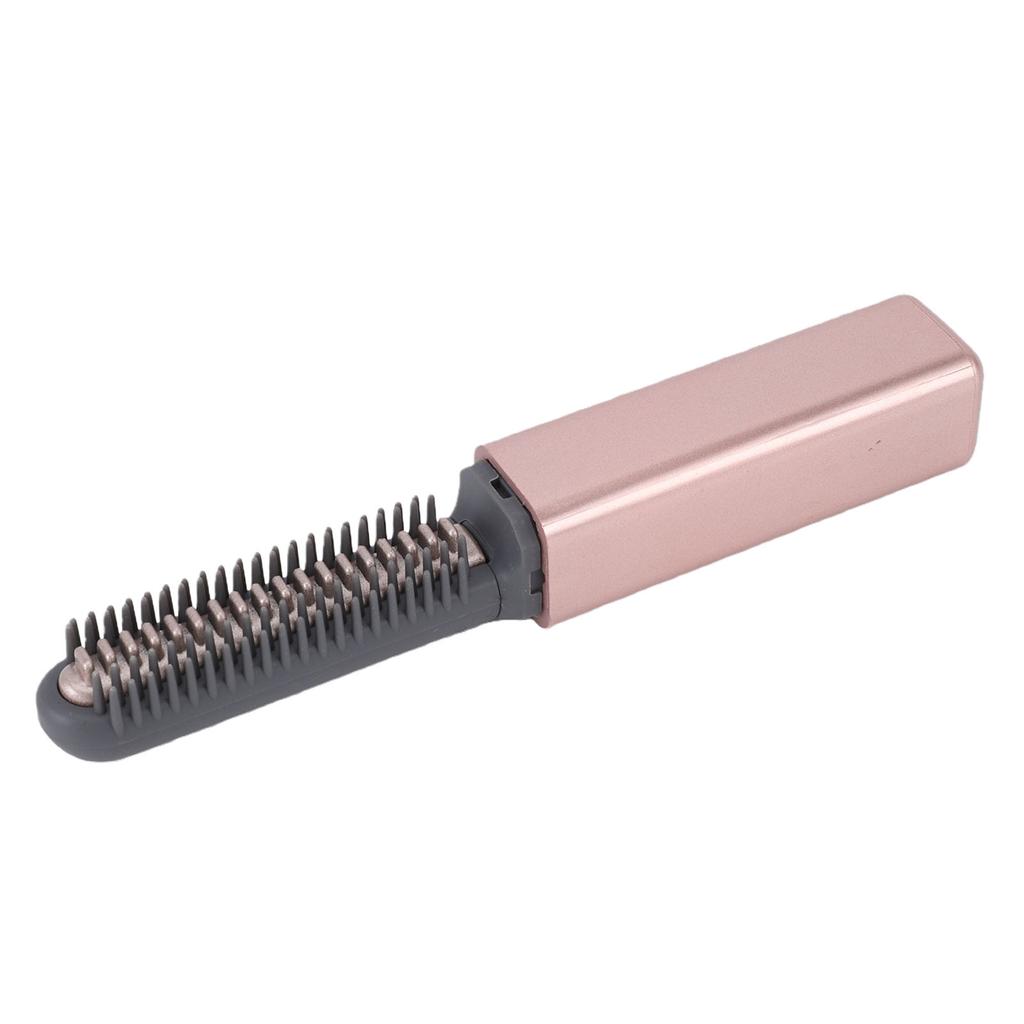 Mini Flat Iron USB Rechargeable 15S Heat Up Cordless Small Hair Straightener for Short Hair Bangs Pink Gold