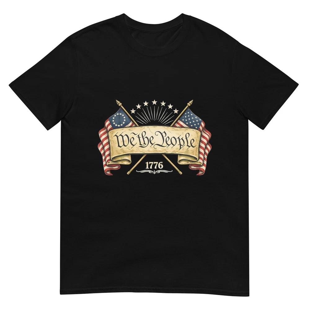Patriotic Two Flags 1776 2026 We The People Tshirt