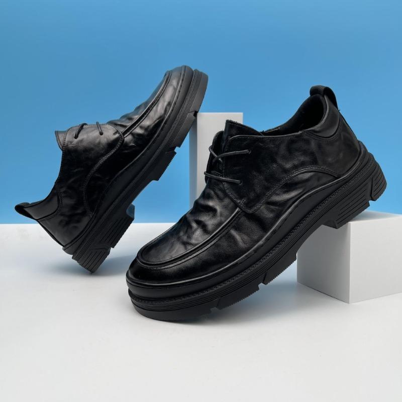 

The first layer of cowhide autumn men s casual leather shoes genuine leather breathable men s big head derby shoes versatile business men s shoes 42 чёрный