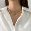 Elegant Double Layer Chain Clavicle Chain Women Jewelry Accessories Korean Style Necklace  Women