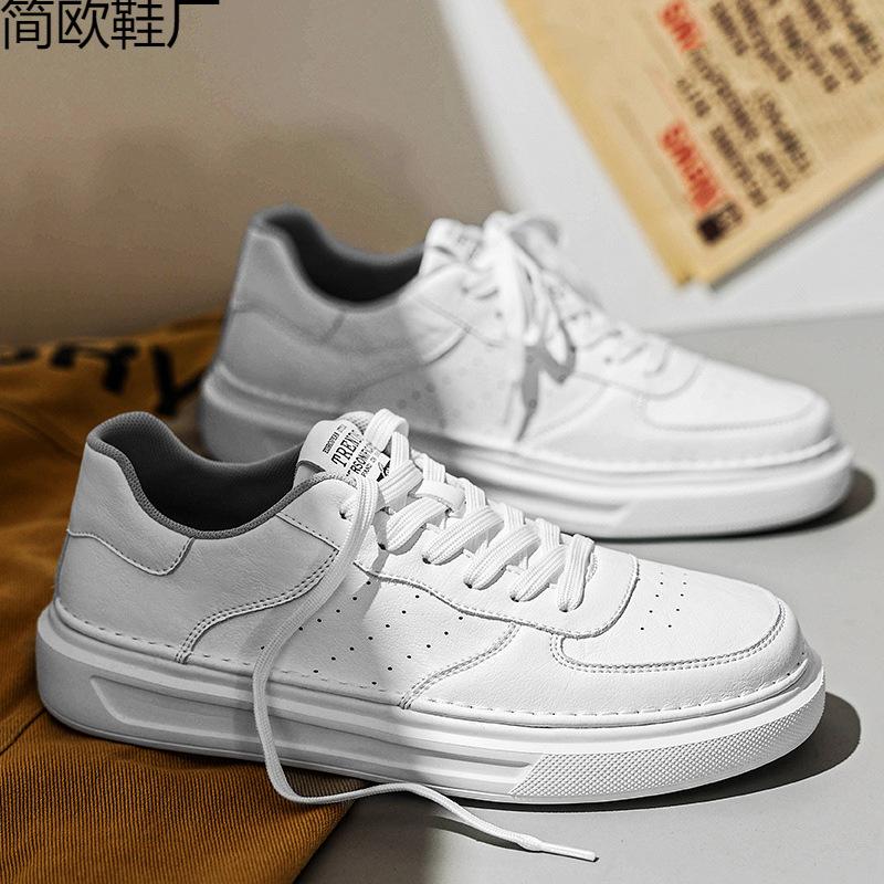 Men's shoes new spring versatile breathable leather shoes casual little white board shoes non-slip young and young