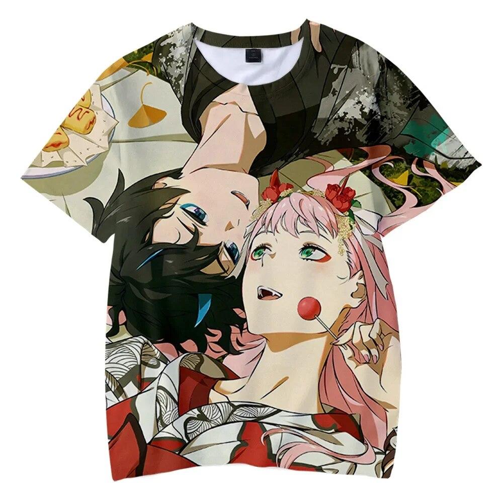 

Новый Darling In The Franxx для мужчин и женщин, уличная одежда с 3D принтом аниме, футболка для косплея для девочек, футболки в стиле Харадзюку, одежда большого размера 6XL