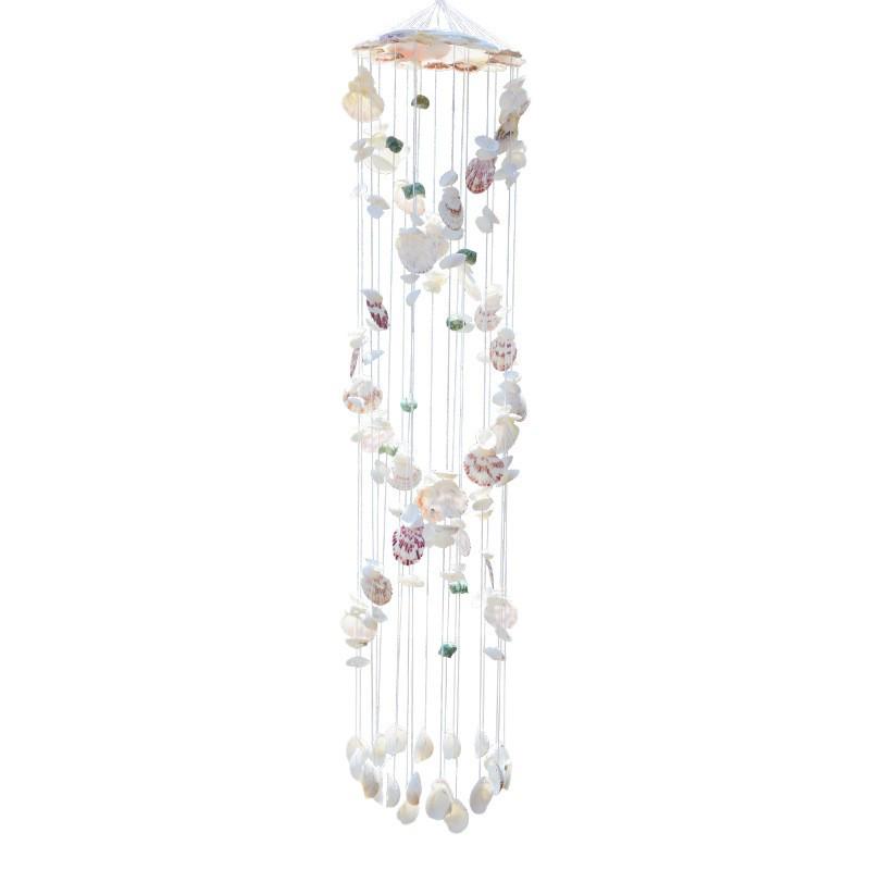 Japanese Handmade Seashell Wind Chime: 19-Line Ornament for Kids' Room, Balcony, Holiday Gifts, or Door Decor.