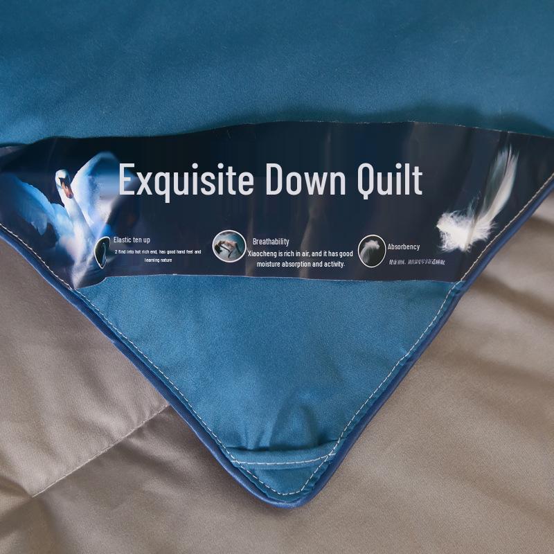 Útulná podzimní/zimní silná péřová přikrývka - Jednolůžková a dvoulůžková, Jednobarevná, Peří-hedvábné jádro