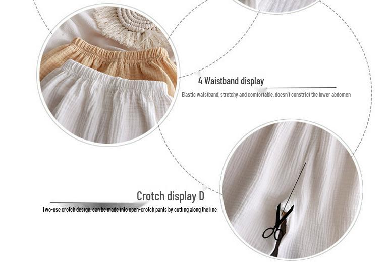 Kids' Stand Collar Cotton Gauze Summer Set - Lightweight Homewear for Boys & Girls