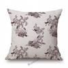 Toile De Jouy Jungle Animals Tiger Giraffe Tiger Crane Birds Navy Blue Greenish Pattern Decorative Pillow Case Car Cushion Cover