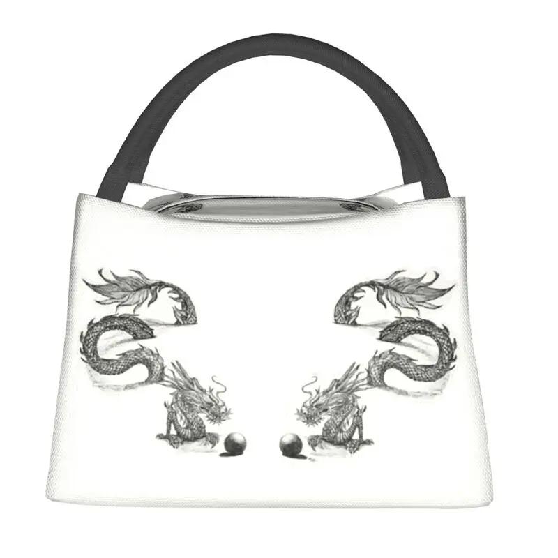 

Изготовленная на заказ китайская сумка для обеда с драконом для женщин, теплая, охладительная, изолированная, для офисных поездок 28x17x16CM