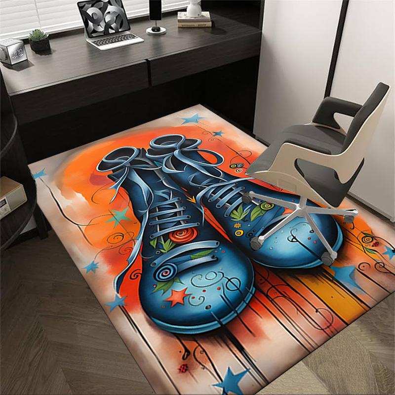 1PC Shoes Stars Extra Large Non Slip Floor Carpet, Office, Family, Studio Large Area Rug Indoor Rugs, Bold Statement Piece