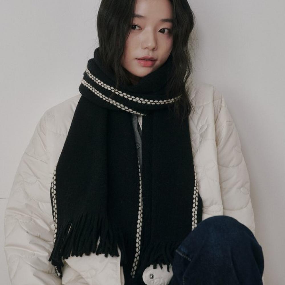 Allincomplete Knit Scarf Footprint 3 Colors Cream (Footprint Muffler)