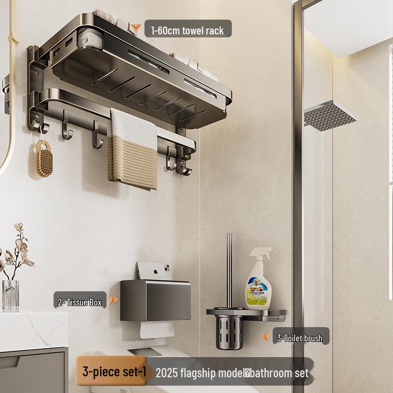 Wandmontierter, faltbarer Badezimmer-Handtuchhalter ohne Bohren