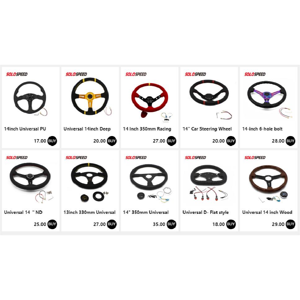 14 Inch 350mm Racing Drift Steering Wheel Suede Leather Deep Steering Wheel