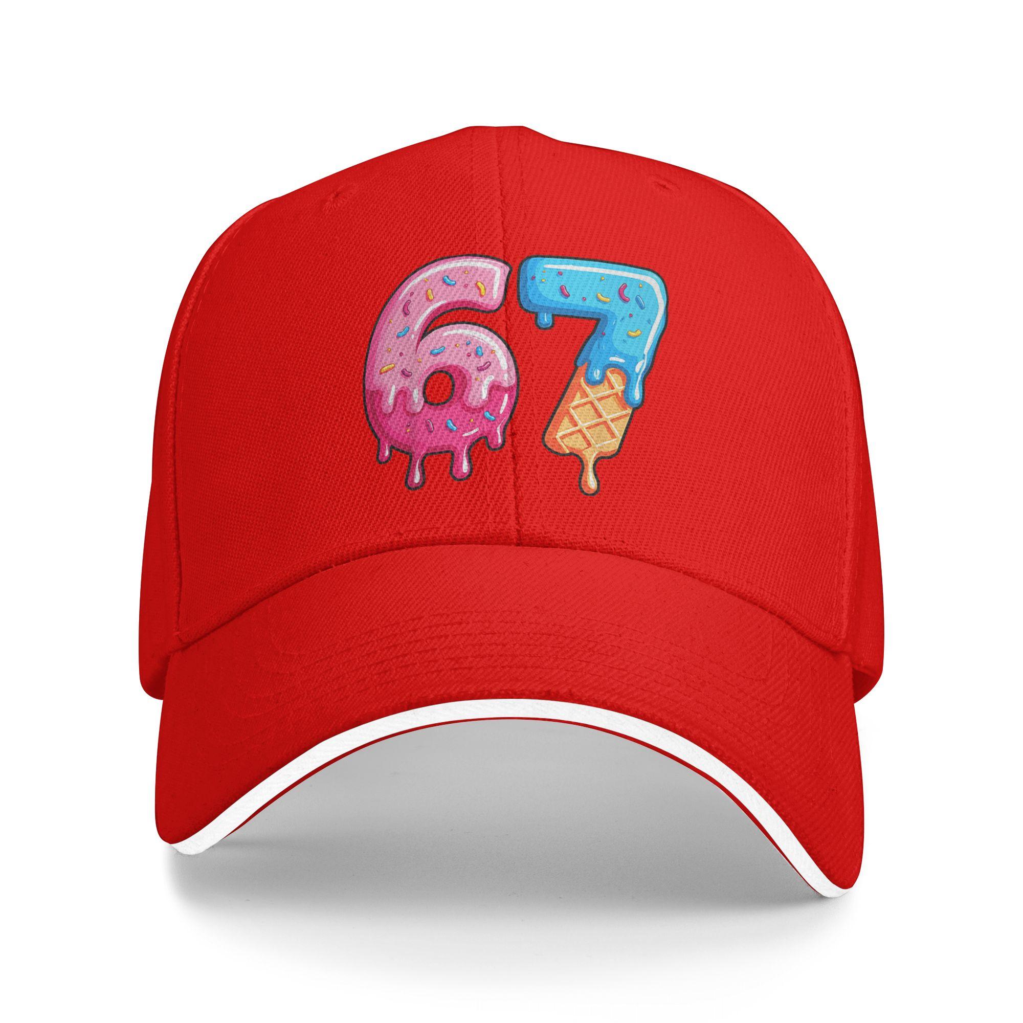 

Unisex 67 Ice Cream Drip Meme Funny Six Seven Outdoor Hat Autumn Trucker Cap Casual Baseball Cap 2026 Sunscreen Hats One Size