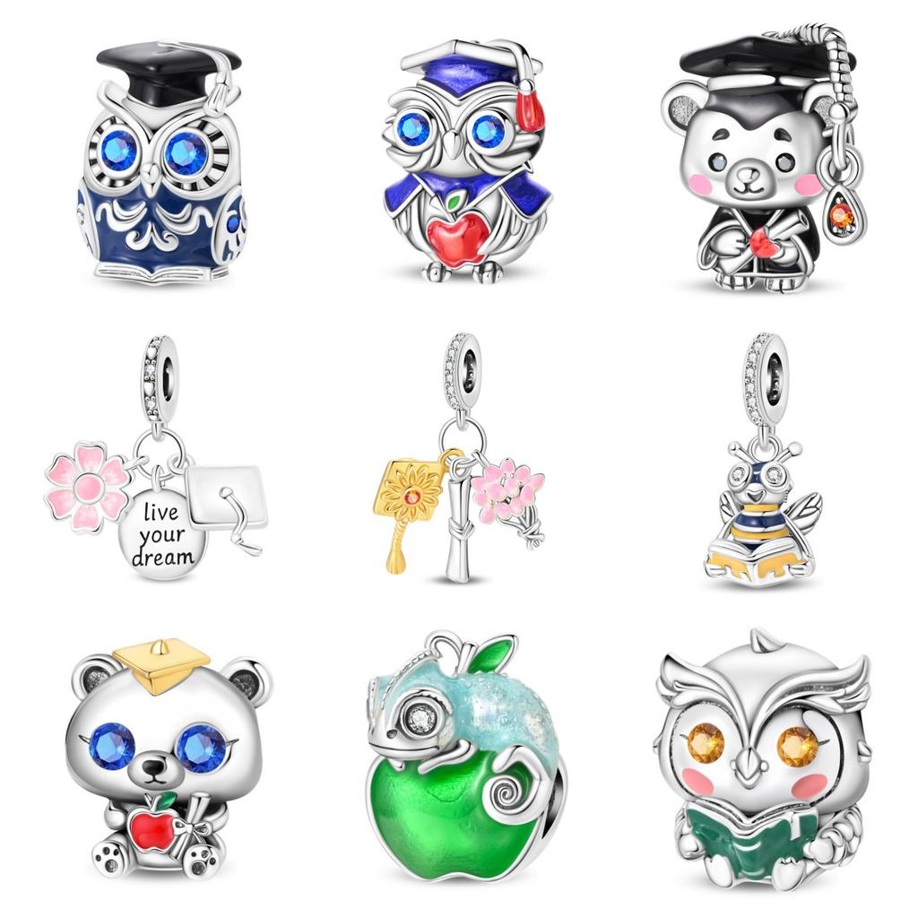 Graduation Season Charm Panda Owl Pendant Bracelet Jewelry Accessory