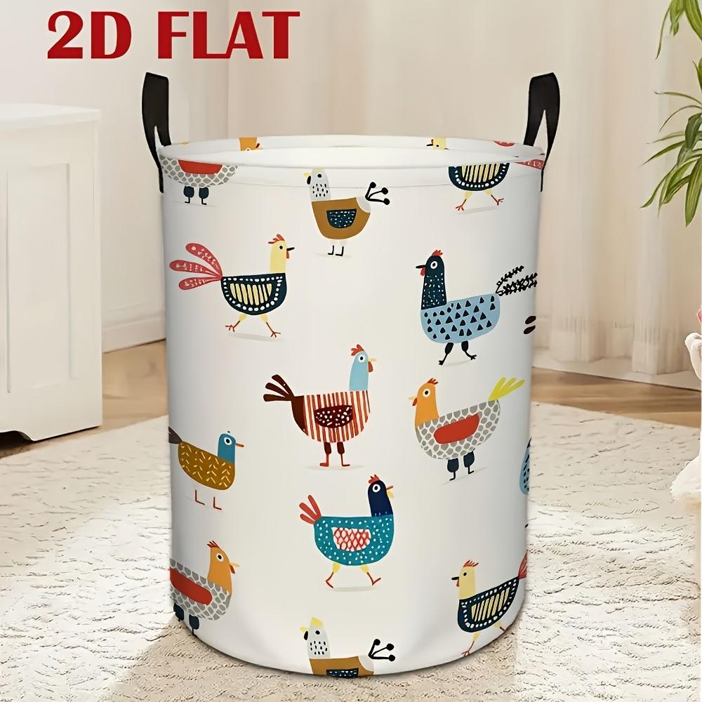 1pc Shallow Decorative Storage Basket Featuring Cute Birds, Perfect for Creating a Cozy Bedroom Storage Scene. Suitable for Storage, Bedroom Organizat