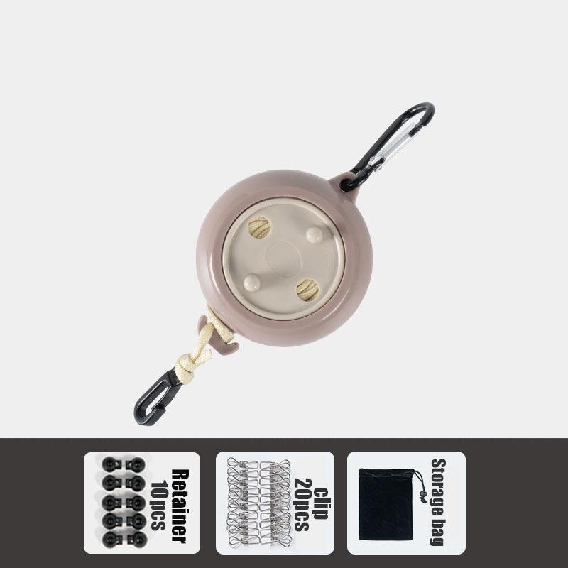 8M Portable Travel Clothesline Cord with 20Pcs Windproof Clothespins