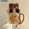KEYSION כיסוי קטיפה מצויר תלת-ממדי חמוד לסמסונג A16 4G 5G עם שרוך סיליקון רך עמיד לזעזועים כיסוי טלפון לגלקסי S23 FE 5G