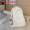 Starry Nylon Girls Backpack With Letter Print For Casual Travel And School Use