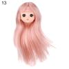 30CM Doll Head With Long Curly Hair Straight Wig For 16cm Dolls Accessories Removable Joint Toys DIY Head For 1/6 BJD Dolls