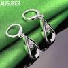 925 Sterling Silver AAA Zircon Water Droplets/raindrops Piercing Earrings Fashion Charm Wedding Jewelry