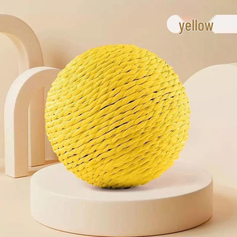 Очень большой сизалевый мяч игрушка для кошек - Прочный, устойчивый к царапинам и укусам, звучащая дразнилка на палочке для самостоятельной игры и избавления от скуки